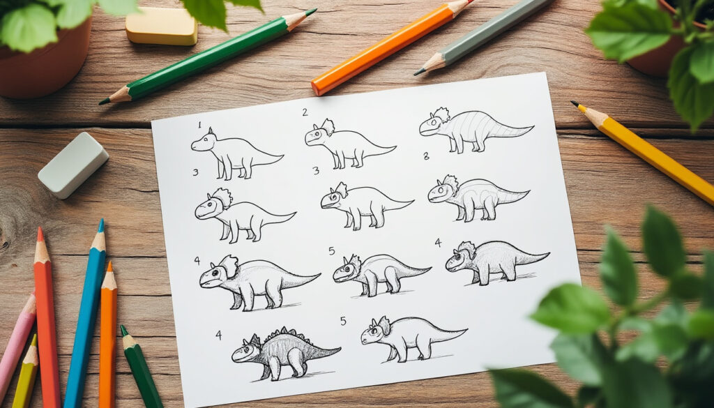 découvrez des astuces simples et efficaces pour apprendre à dessiner un dinosaure facilement et réussir votre croquis étape par étape.