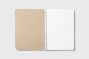 Open Notebook with Cover Mockup